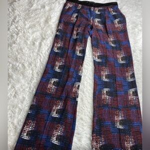 Jenni Kayne silk pants with leather waistband size 2
